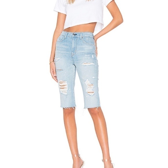 Hudson Zoeey High Rise Cut Off Boyfriend Short - Picture 1 of 8